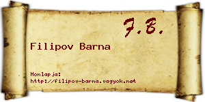 Filipov Barna névjegykártya