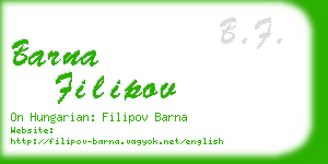 barna filipov business card